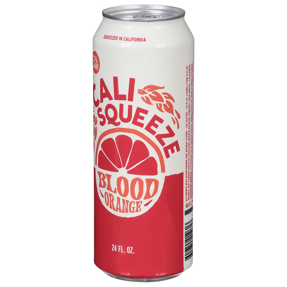 slide 2 of 10, Cali Squeeze Blood Orange Wheat Ale Craft Beer, 24 fl oz Can, 5% ABV, 24 fl oz