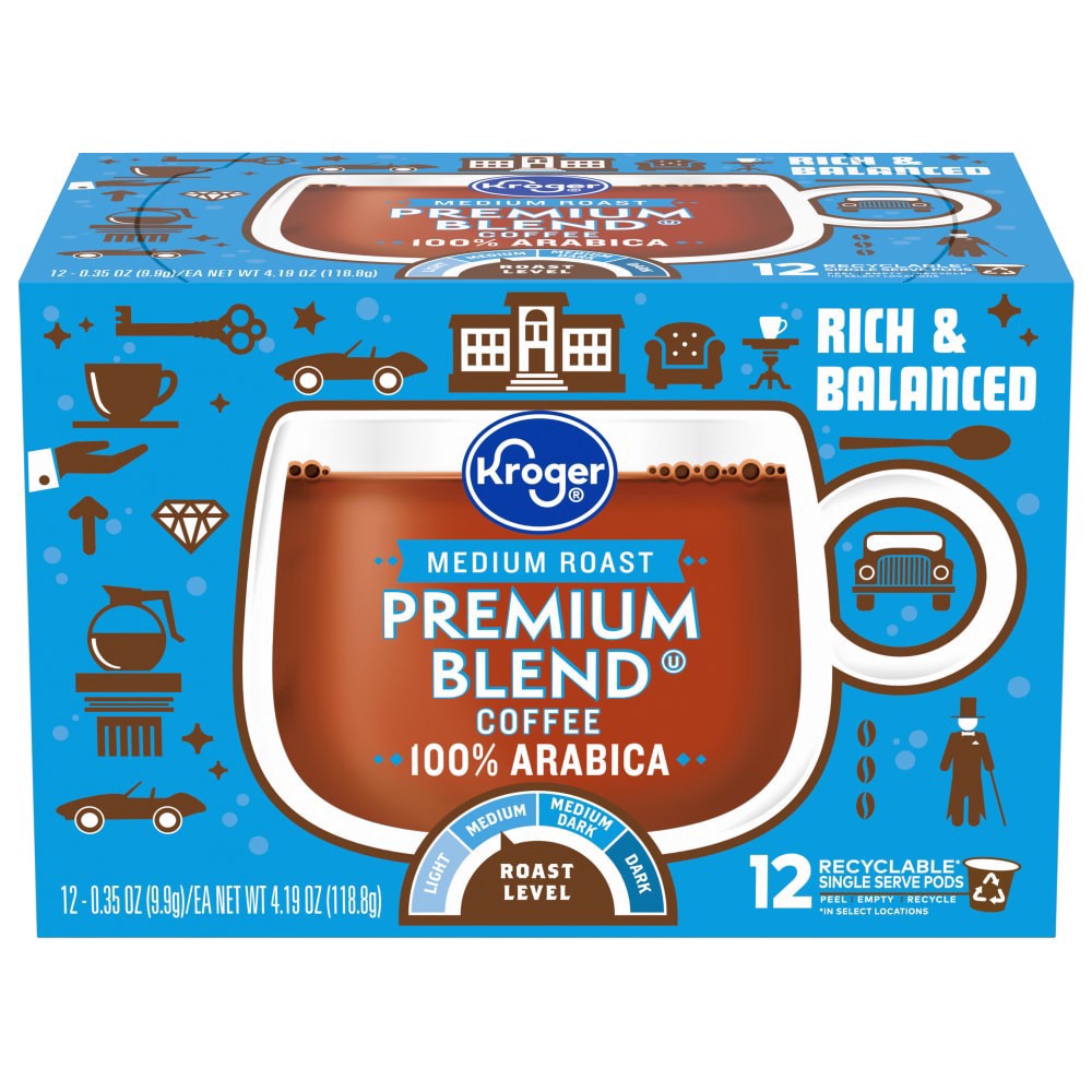 slide 2 of 4, Kroger Premium Blend Coffee - 12 ct, 12 ct