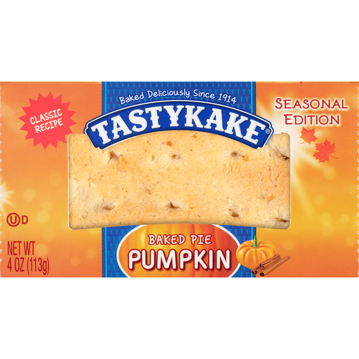 slide 1 of 1, Tastykake Pie, Baked, Pumpkin, Seasonal Edition, 4 oz