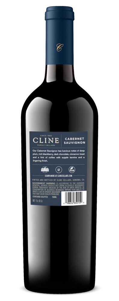 slide 3 of 3, Cline Cabernet Sauvignon Wine, 750 ml