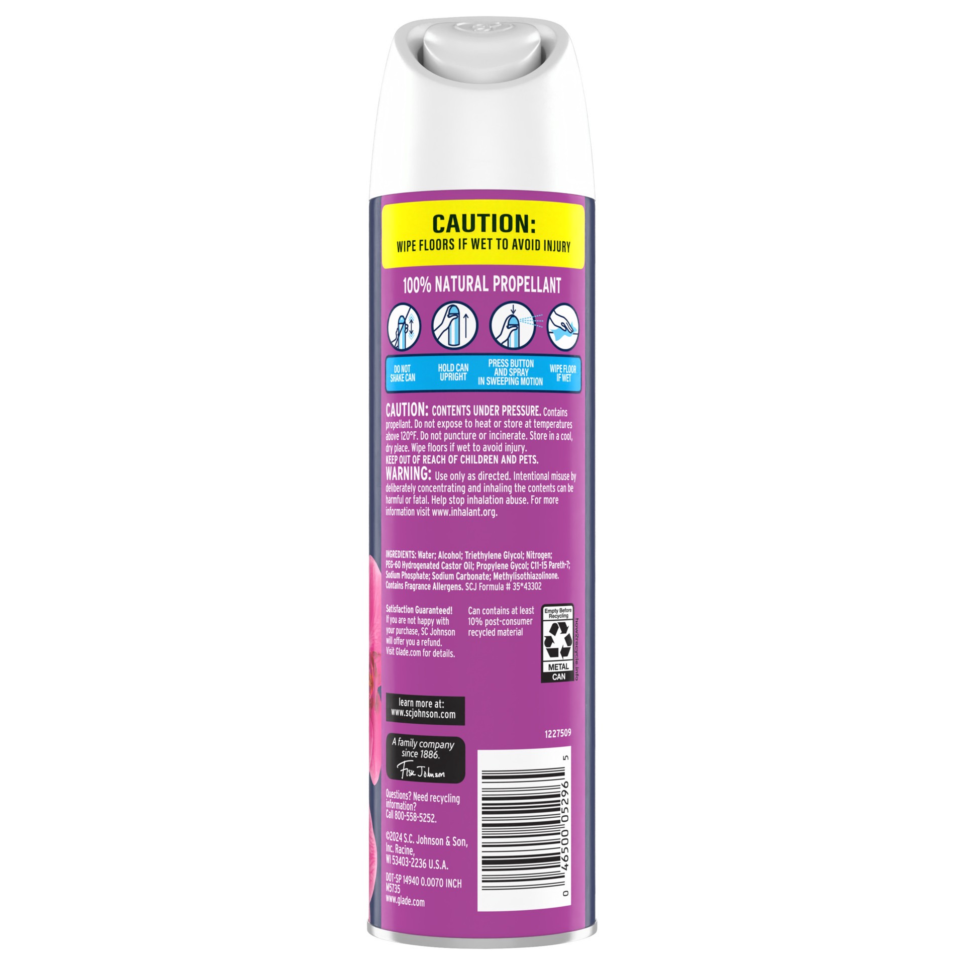 slide 2 of 5, Glade Aerosol Spray, Air Freshener for Home, Orchid & Neroli, Fragrance Infused with Essential Oils, Invigorating and Refreshing, with 100% Natural Propellent, 8 oz, 8 oz