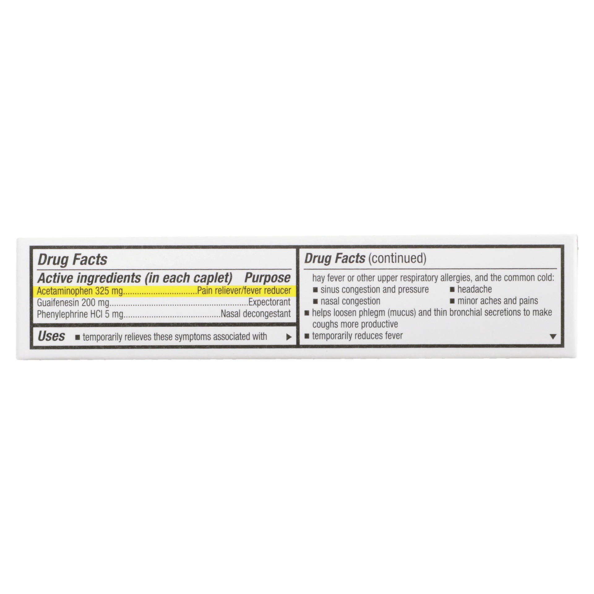 slide 4 of 6, TopCare Sinus Severe Daytime Non-drowsy Acetaminophen Pain Reliever/fever Reducer, Phenylephrine Hcl Nasal Decongestant, Guaifenesin Expectorant Cool Taste Caplets, 24 ct