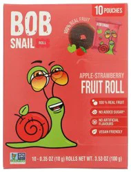 Bob Snail Apple-Strawberry Fruit Roll 10 - 0.35 oz Rolls