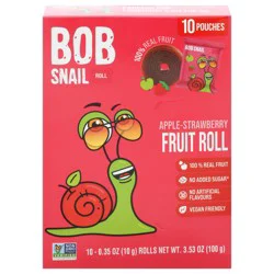 Bob Snail Apple-Strawberry Fruit Roll - 10 - 0.35 oz Rolls