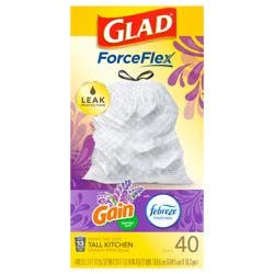 Glad Force Flex Drawstring Gain Lavender Odor Shield 13 gal 40ct