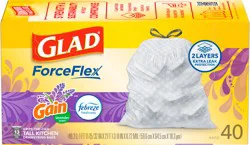 Glad Force Flex Drawstring Gain Lavender Odor Shield 13 gal 40ct
