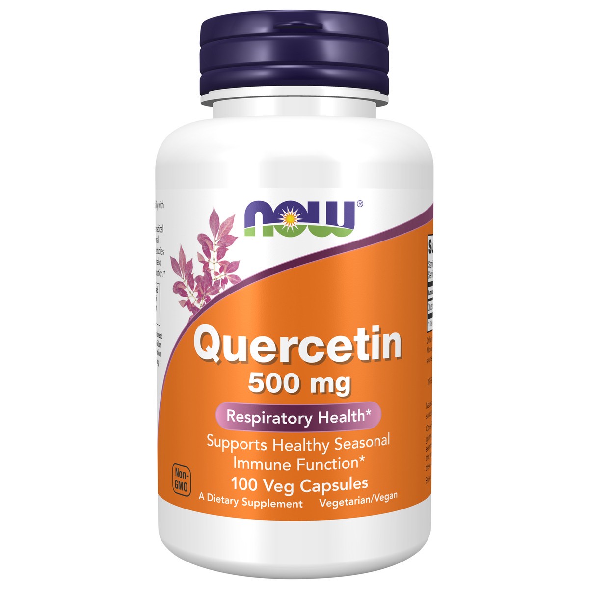 slide 1 of 5, NOW Quercetin 500 mg - 100 Veg Capsules, 100 ct