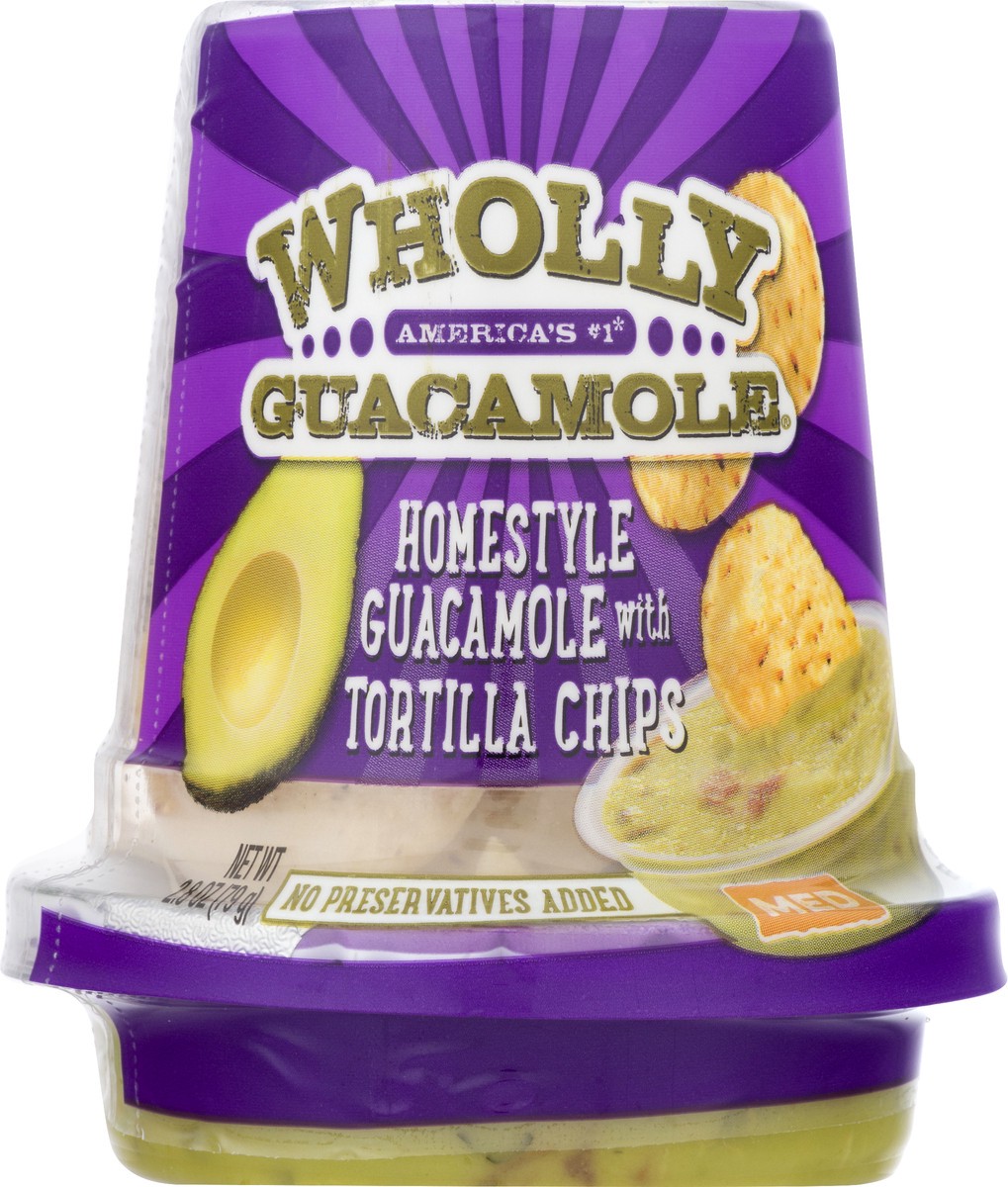 slide 7 of 12, Wholly Guacamole Homestyle with Tortilla Chips Med Guacamole 2.8 oz, 2.8 oz