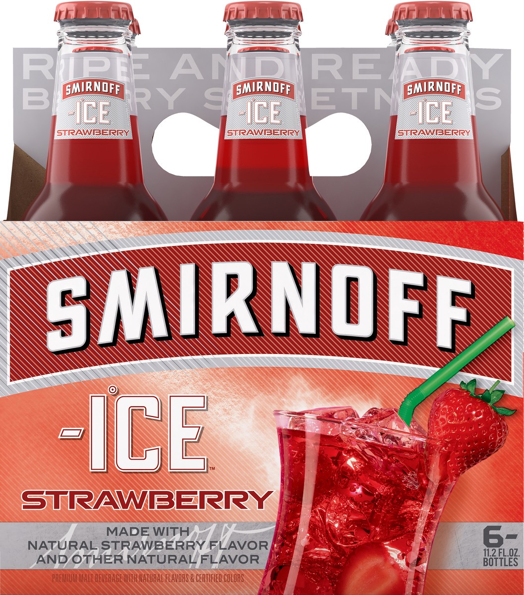 slide 3 of 3, Smirnoff Ice Strawberry, 6 ct; 11.2 oz