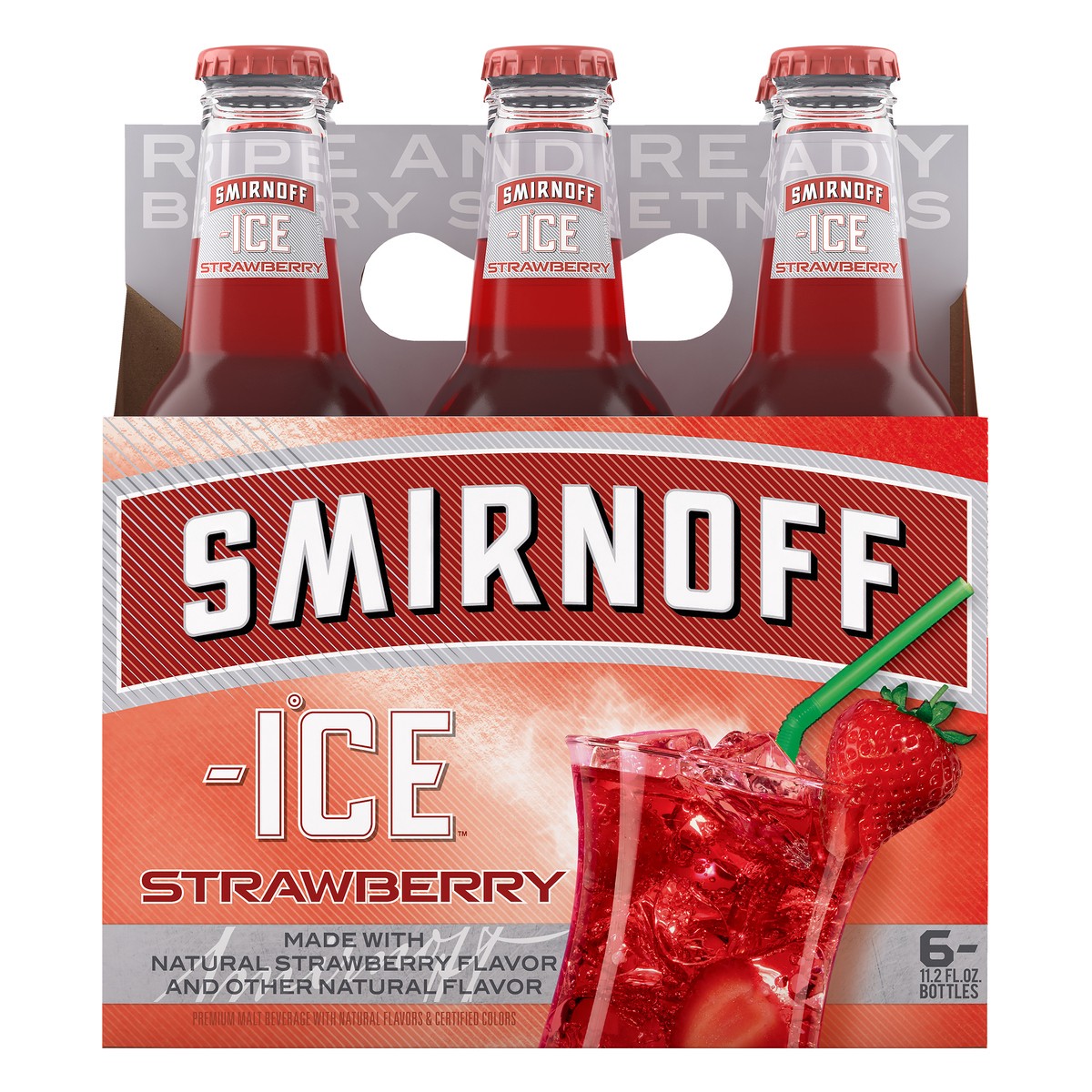 slide 1 of 3, Smirnoff Ice Strawberry, 6 ct; 11.2 oz