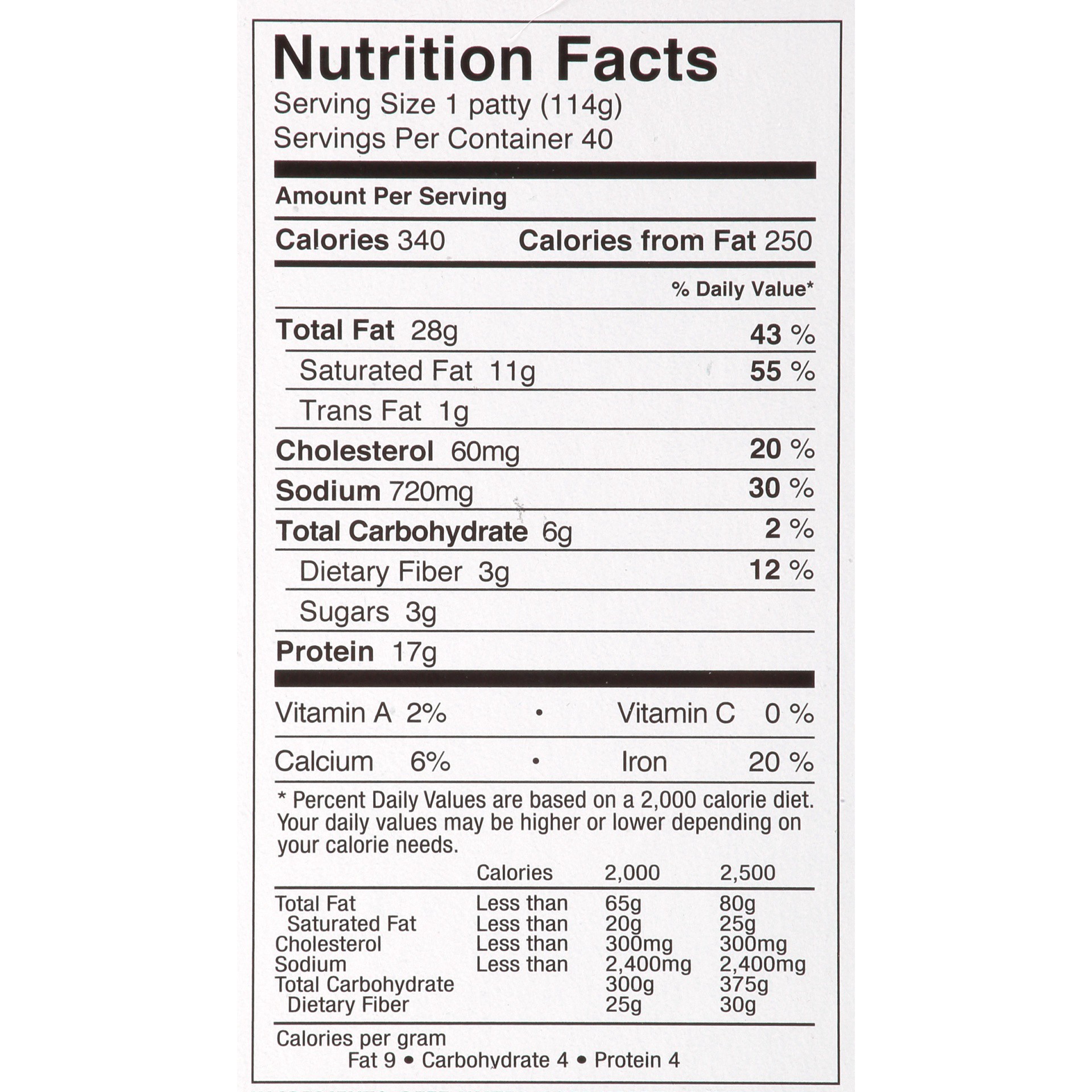 slide 7 of 8, Flanders Beef Patty, 160 oz