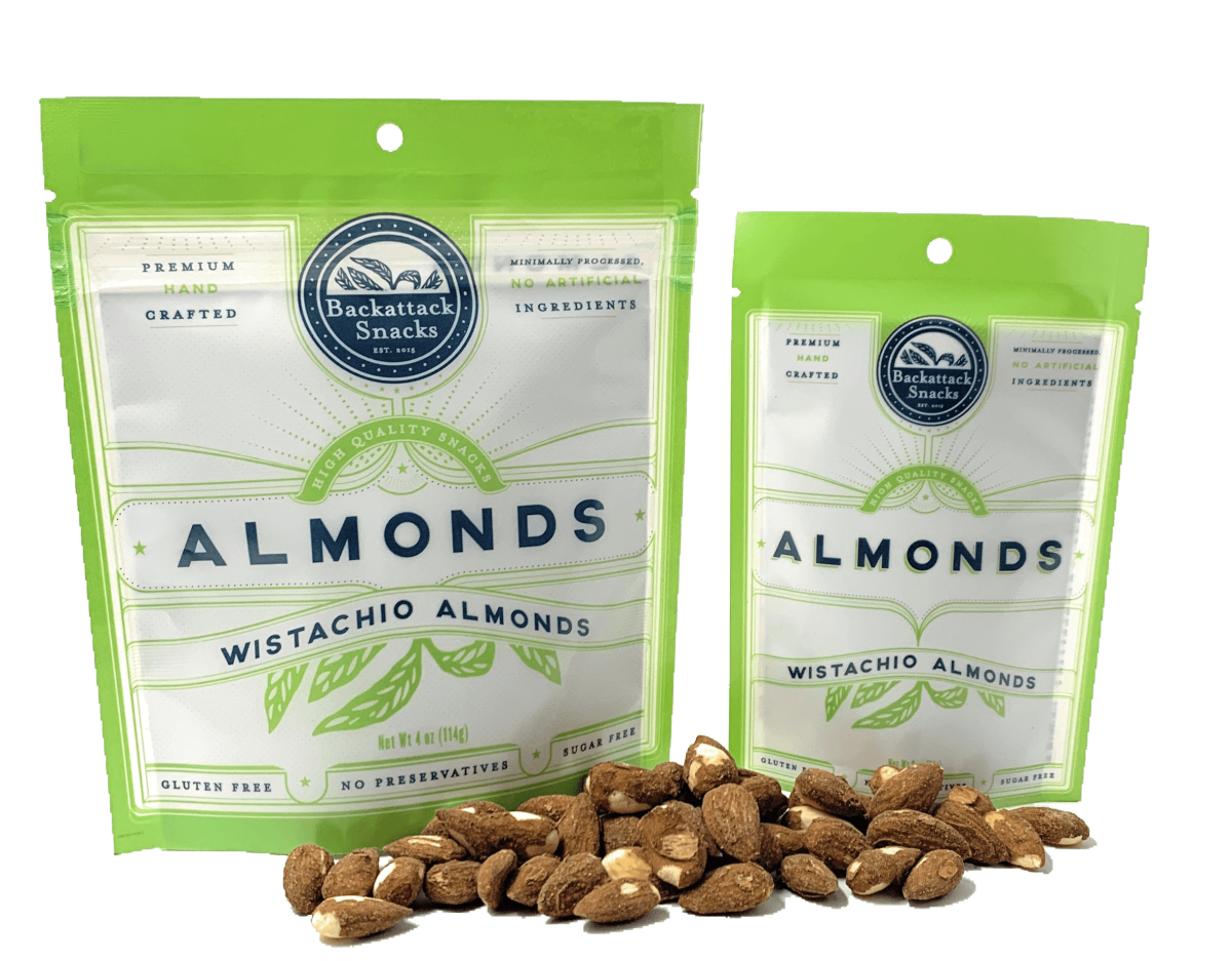 slide 1 of 1, Backattack Snacks Wistachio Almonds, 2 oz
