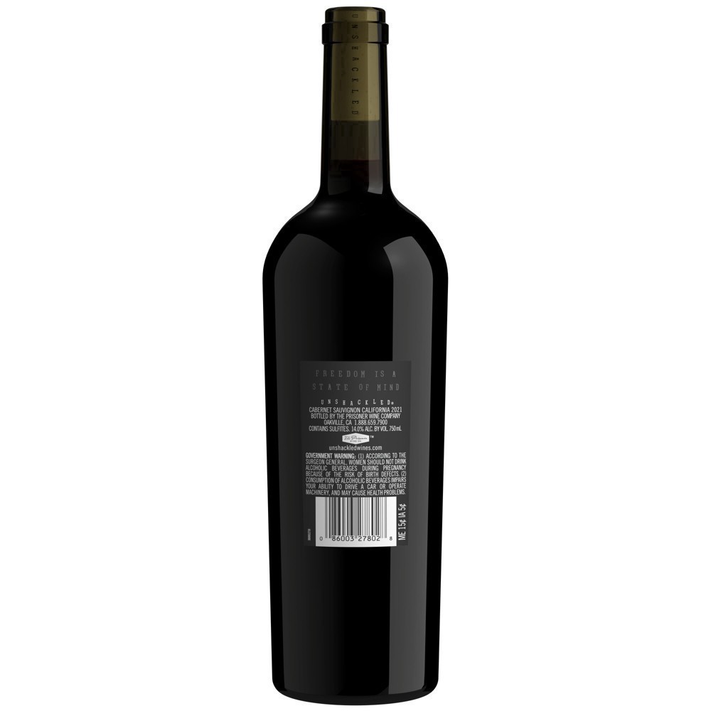 slide 3 of 25, Unshackled Cabernet Sauvignon Red Wine by The Prisoner Wine Company, 750 mL Bottle, 25.36 fl oz