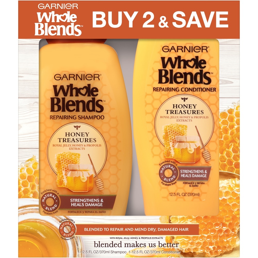 slide 1 of 1, Garnier Whole Blends Honey Treasures Shampoo And Conditioner Set, 2 ct