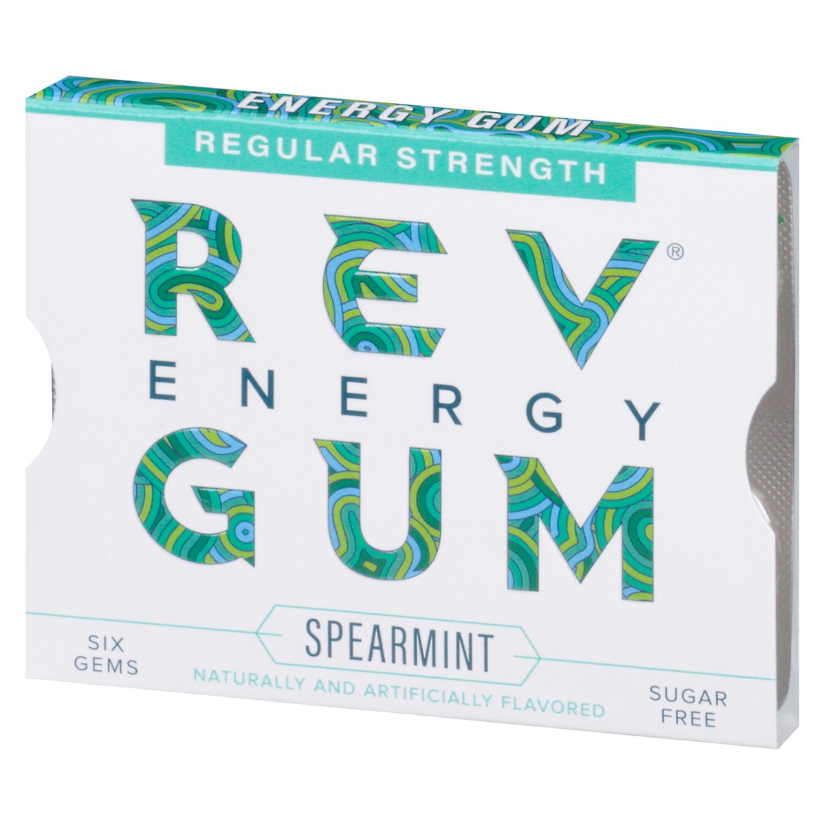 slide 8 of 9, Rev Sugar Free Regular Strength Spearmint Energy Gum 6 ea, 6 ct
