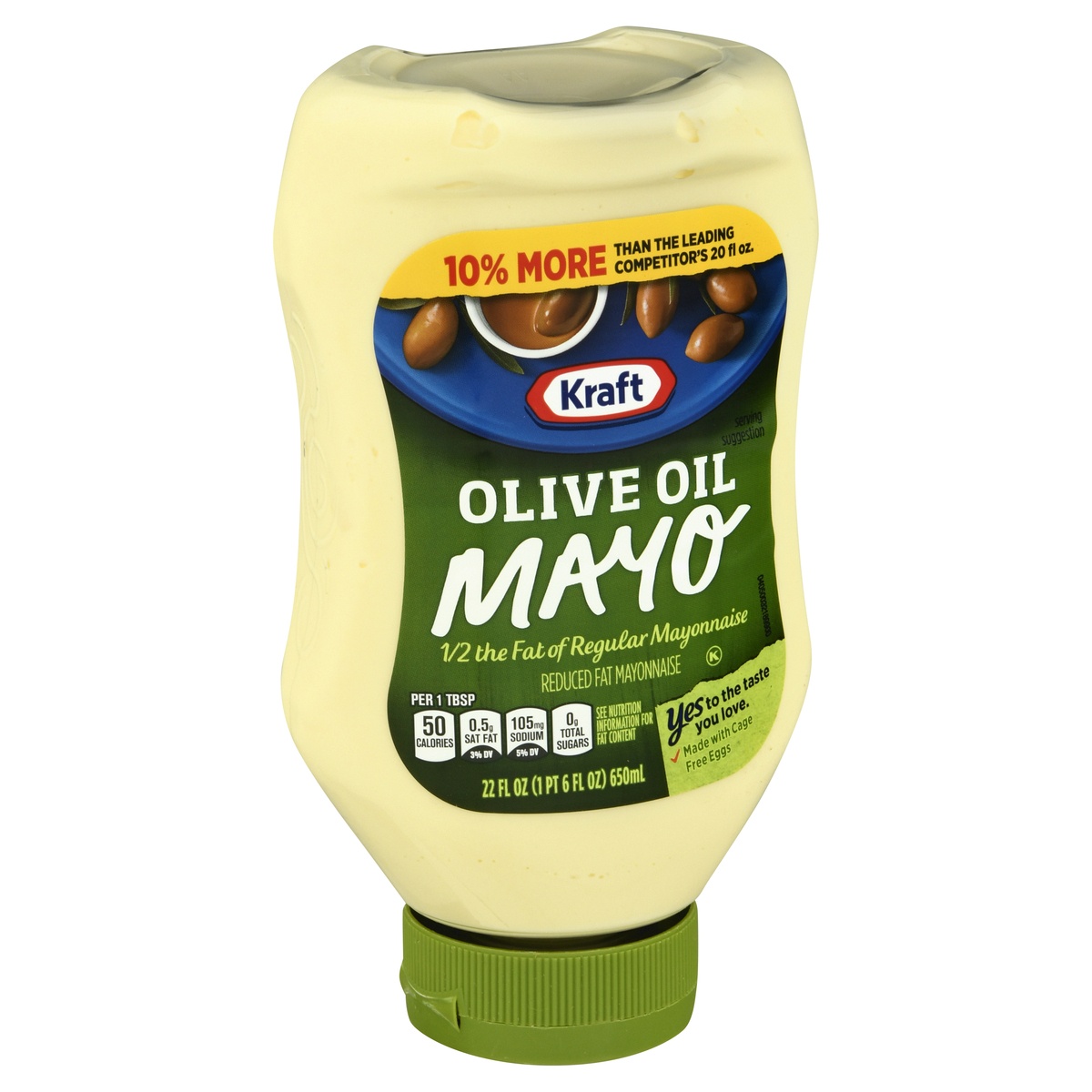 slide 6 of 11, Kraft Mayo with Olive Oil Reduced Fat Mayonnaise Bottle, 22 fl oz