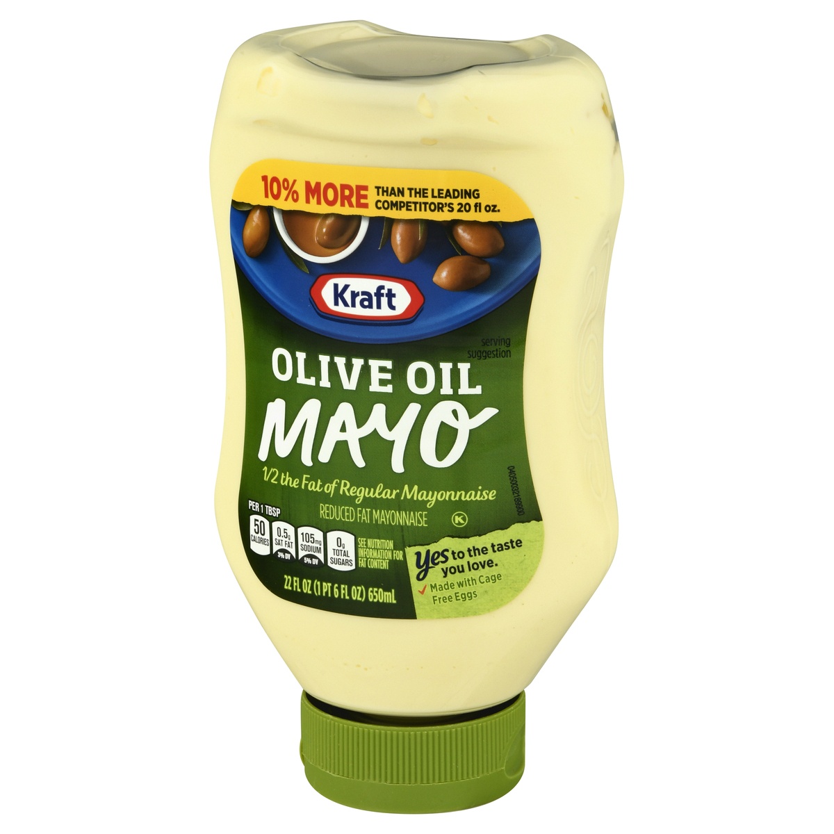 slide 7 of 11, Kraft Mayo with Olive Oil Reduced Fat Mayonnaise Bottle, 22 fl oz