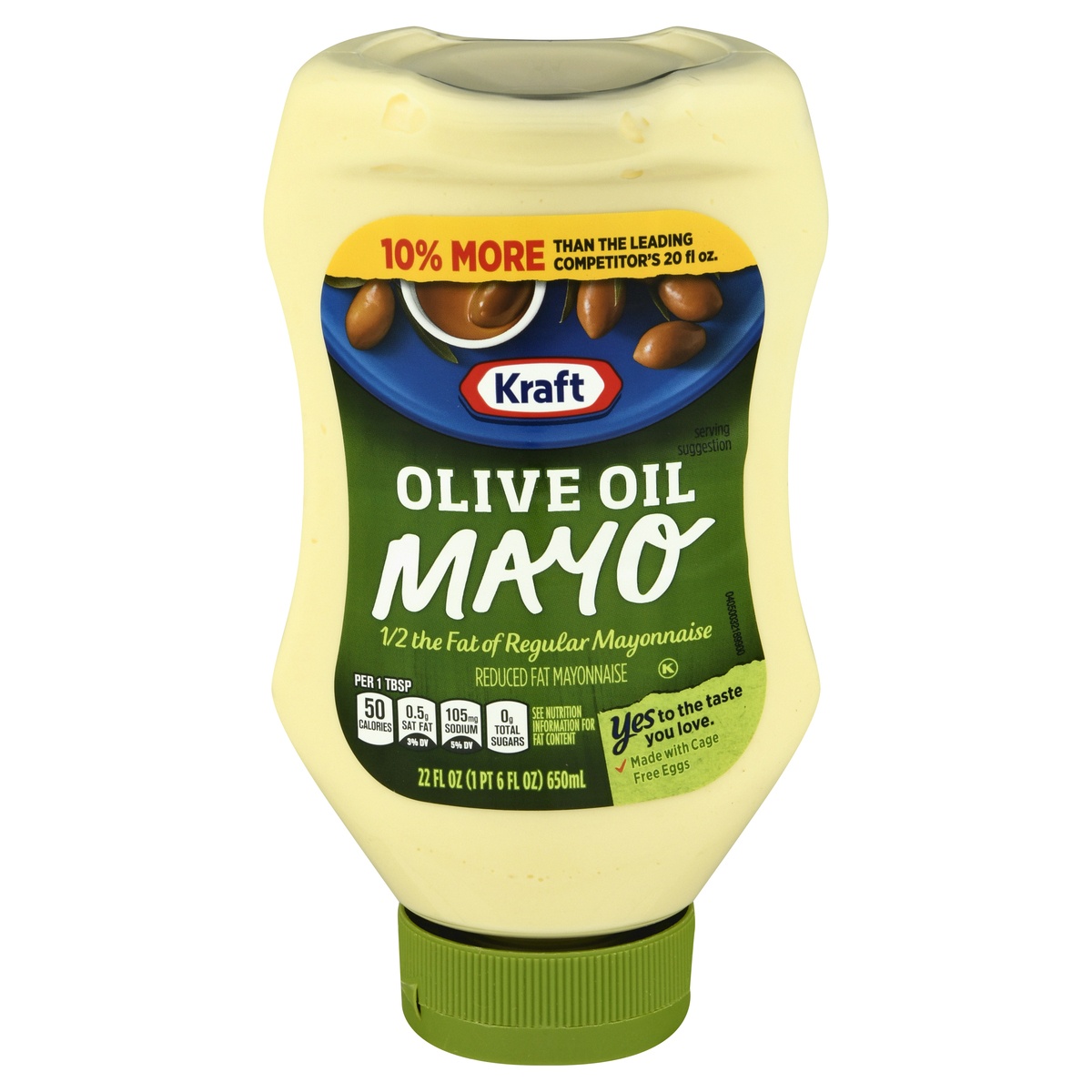 slide 5 of 11, Kraft Mayo with Olive Oil Reduced Fat Mayonnaise Bottle, 22 fl oz