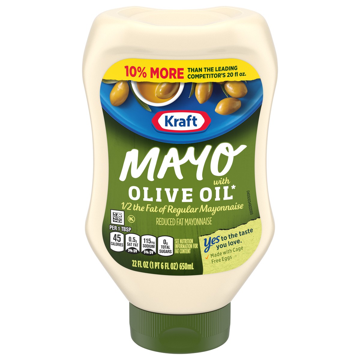 slide 1 of 5, Kraft Reduced Fat Mayonnaise with Olive Oil Squeeze Bottle, 22 oz