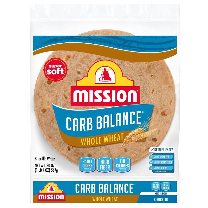 slide 1 of 3, Mission Carb Balance Tortilla Wraps 8 ea, 8 ct