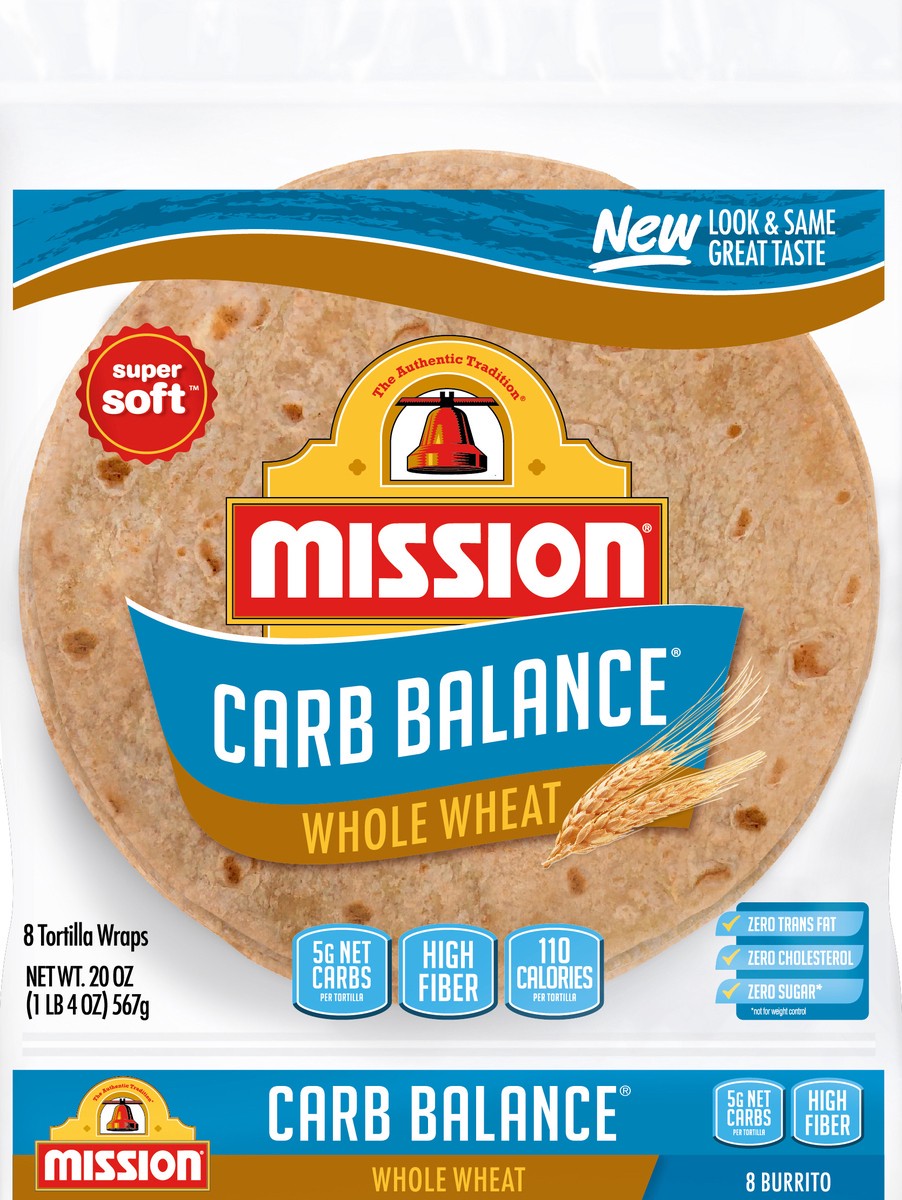 slide 3 of 3, Mission Carb Balance Tortilla Wraps 8 ea, 8 ct