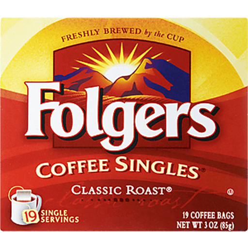 slide 4 of 9, Folgers Classic Roast Coffee Bags, 19 ct; 3 oz