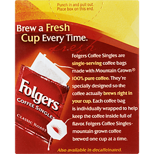 slide 5 of 9, Folgers Classic Roast Coffee Bags, 19 ct; 3 oz