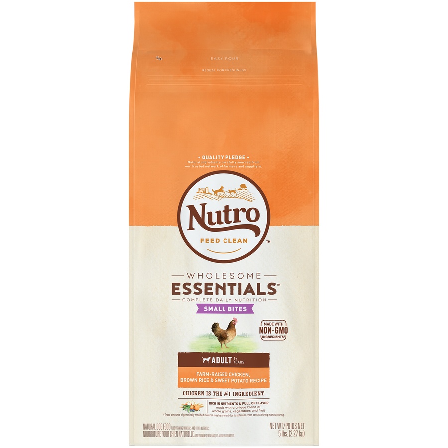 slide 1 of 1, Nutro Wholesome Essentials Small Bites Chicken & Rice Dry Dog Food, 5 lb