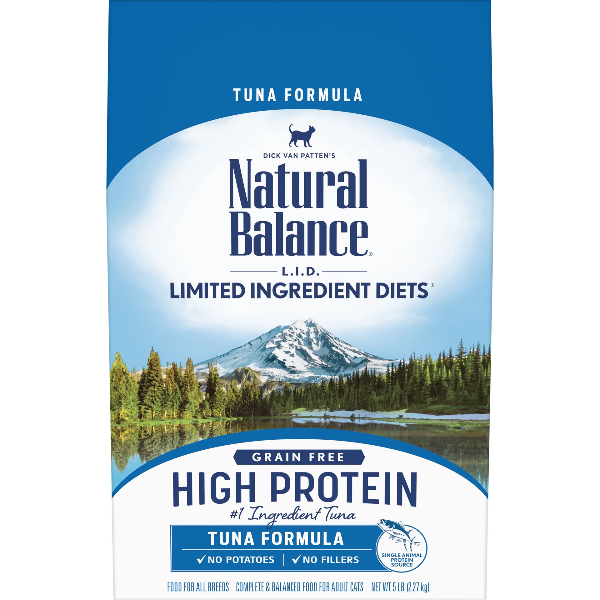 slide 1 of 5, Natural Balance L.I.D. Limited Ingredient Diets High Protein Dry Cat Food for Adult Cats, Tuna Formula, 5-Pound, 5 lb