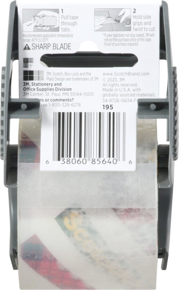 slide 3 of 6, Scotch Box Lock Shipping Tape, 1.88 in x 22.2 yd