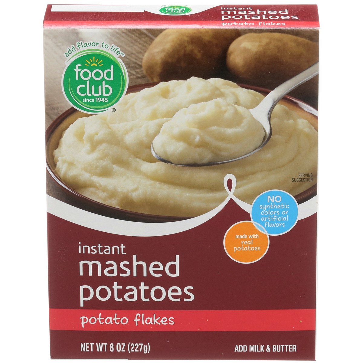 slide 1 of 9, Food Club Potato Flakes Instant Mashed Potatoes, 8 oz