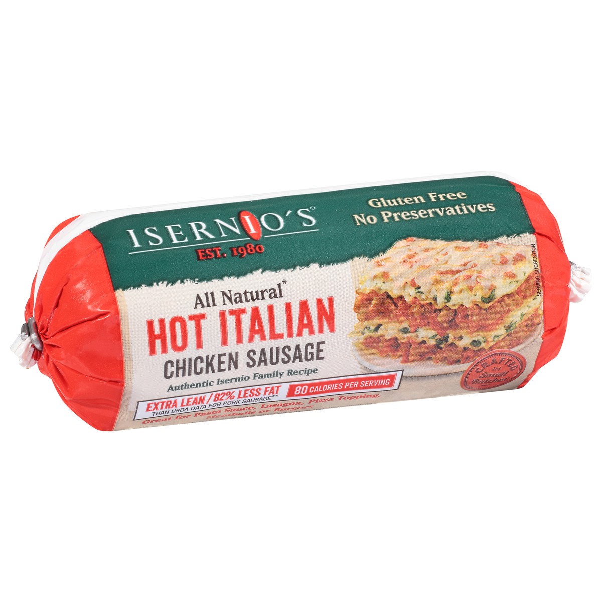 slide 6 of 9, Isernio's Hot Italian Chicken Sausage 16 oz, 16 oz