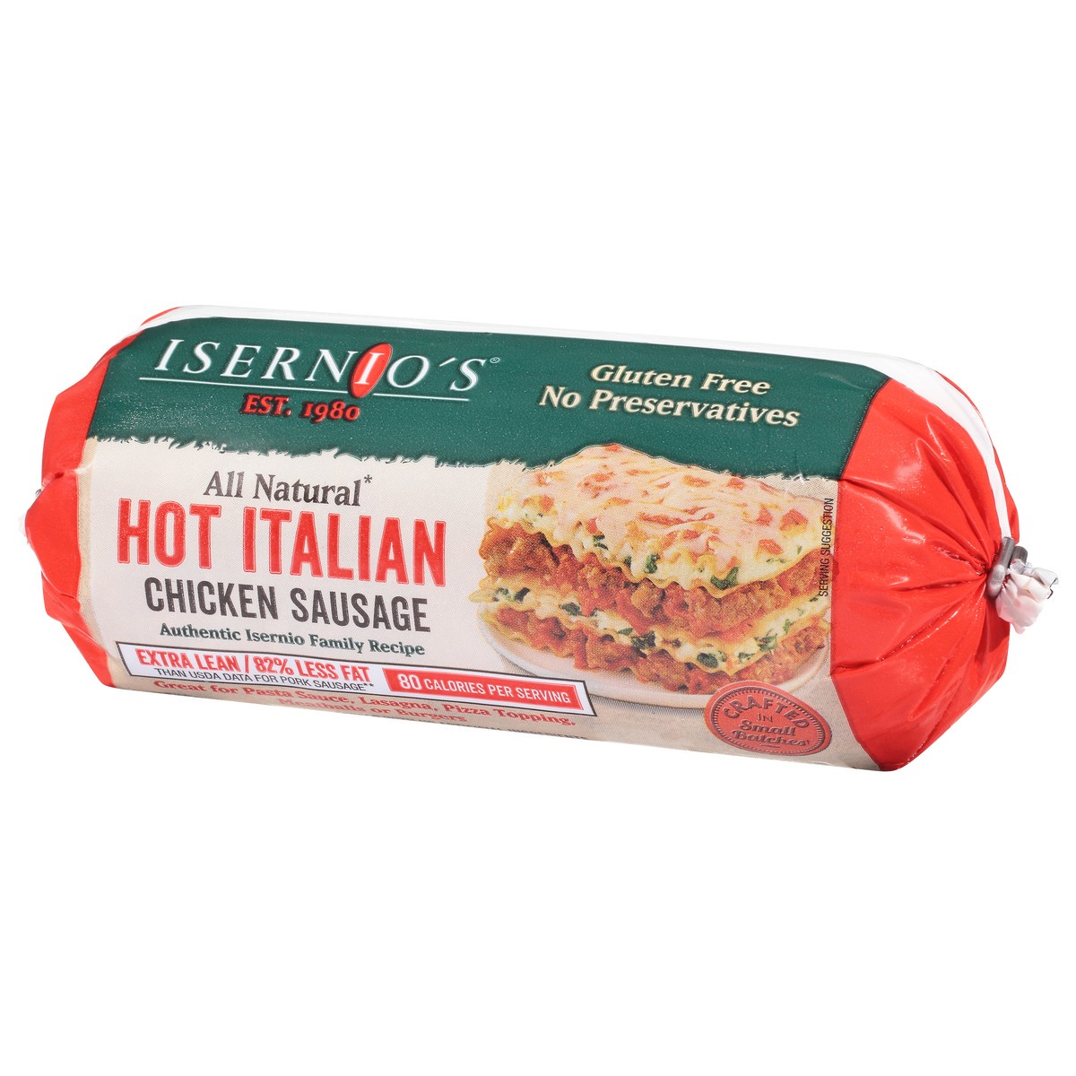 slide 5 of 9, Isernio's Hot Italian Chicken Sausage 16 oz, 16 oz