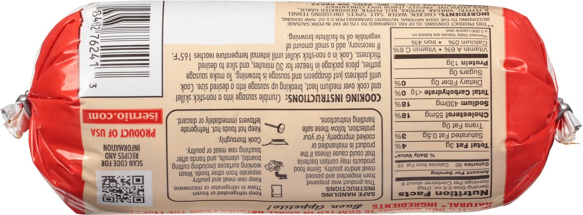 slide 4 of 9, Isernio's Hot Italian Chicken Sausage 16 oz, 16 oz