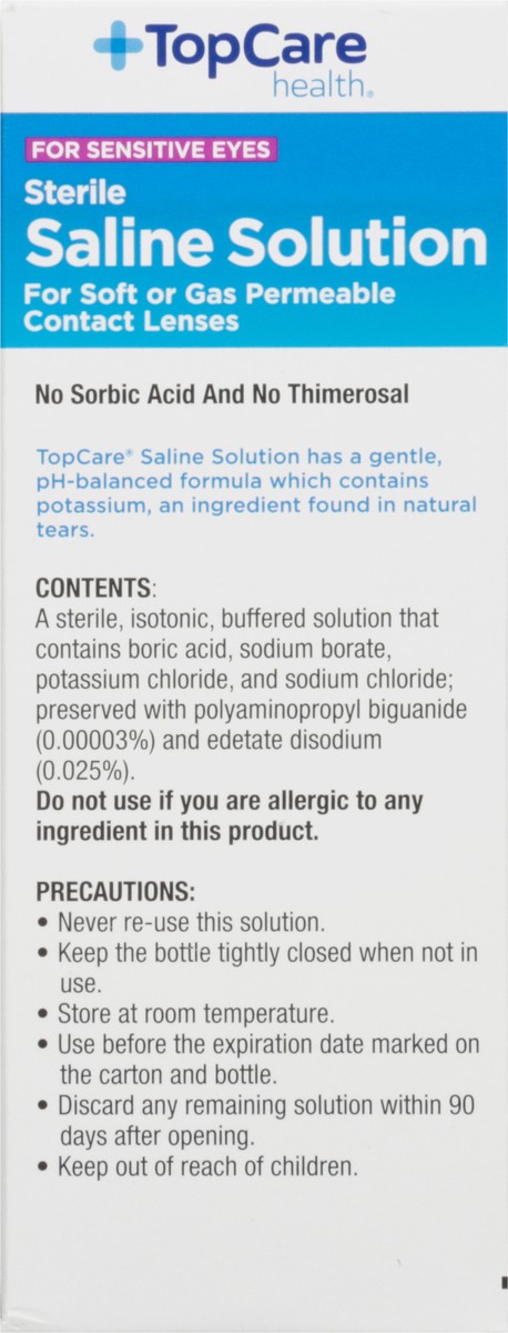 slide 5 of 14, TopCare Health Sterile Saline Solution 12 fl oz, 12 fl oz