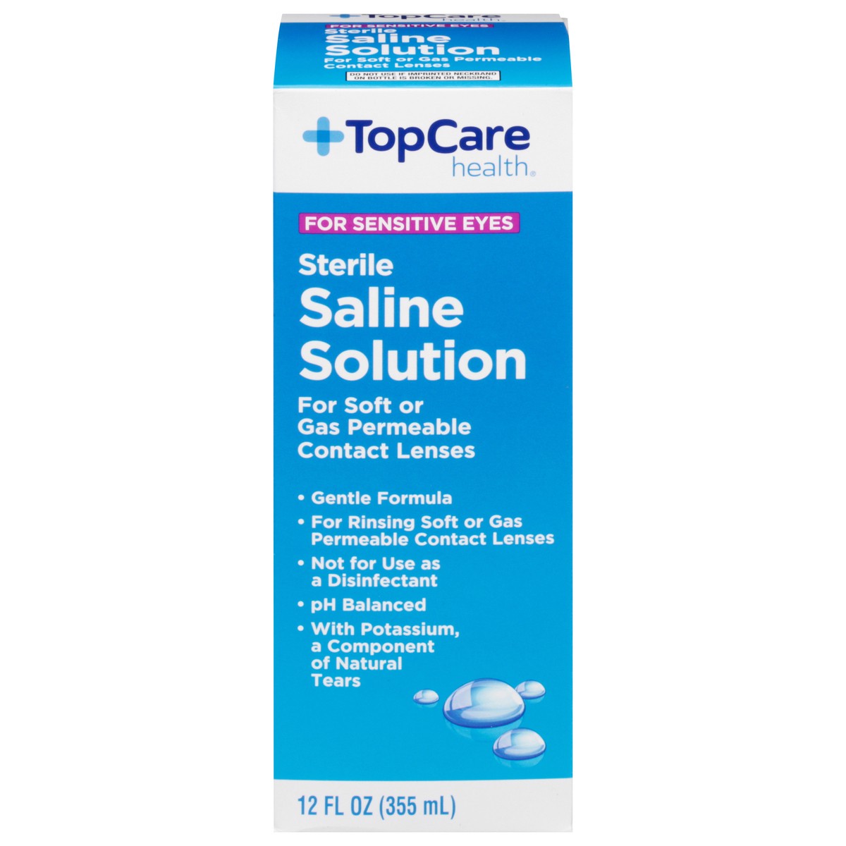 slide 1 of 14, TopCare Health Sterile Saline Solution 12 fl oz, 12 fl oz