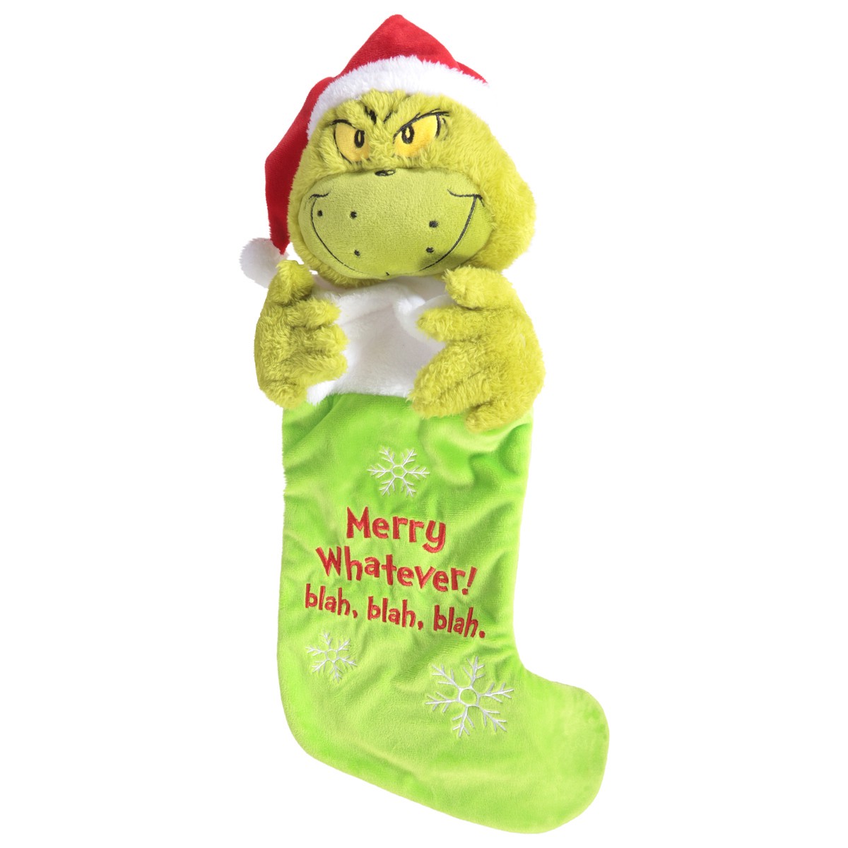 slide 4 of 4, Gru 3d Grinch Plush Stocking - Each, 1 ct