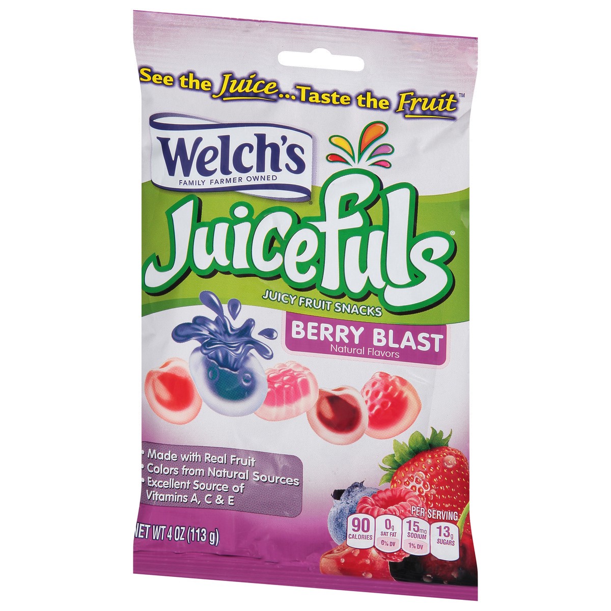 slide 8 of 11, Welch's Juicefuls Berry Blast Fruit Snacks 4oz Peg Bag, 4 oz