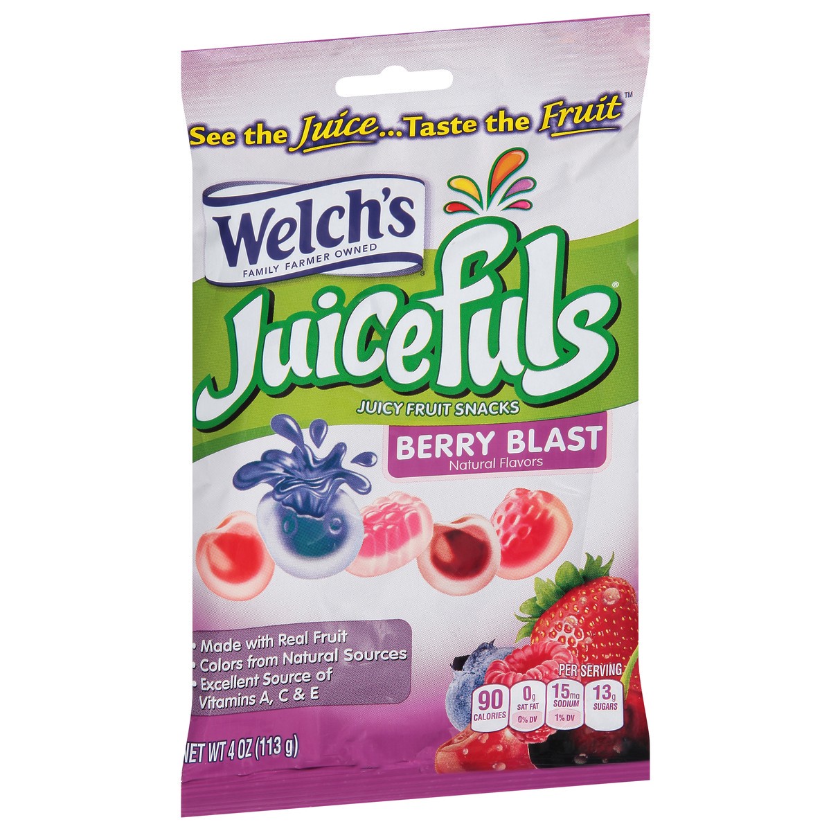 slide 9 of 11, Welch's Juicefuls Berry Blast Fruit Snacks 4oz Peg Bag, 4 oz