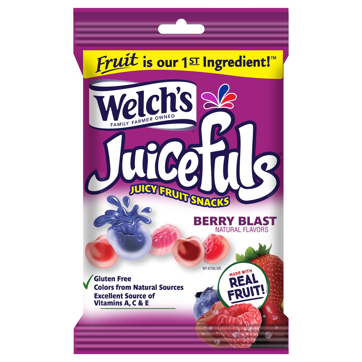 slide 1 of 11, Welch's Juicefuls Berry Blast Fruit Snacks 4oz Peg Bag, 4 oz