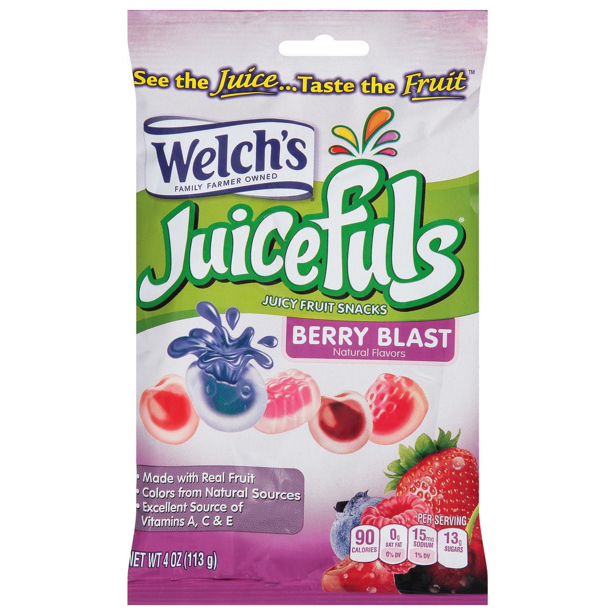 slide 6 of 11, Welch's Juicefuls Berry Blast Fruit Snacks 4oz Peg Bag, 4 oz