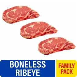 Select Boneless Ribeye Beef Steak Family Pack