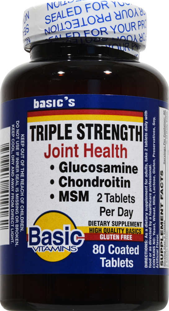 slide 1 of 1, Basic Triple Strength Joint Health Tablets, 80 ct