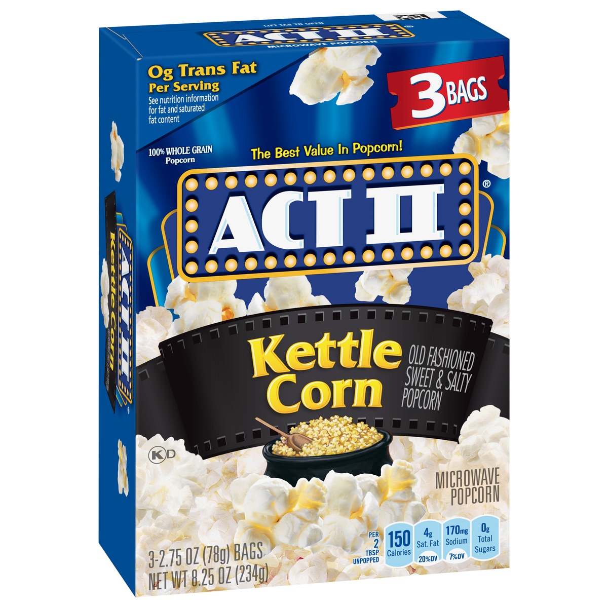 slide 2 of 11, ACT II Kettle Corn Popcorn, 8.25 oz