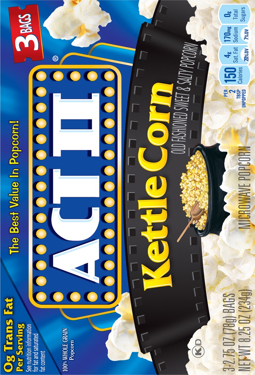 slide 10 of 11, ACT II Kettle Corn Popcorn, 8.25 oz