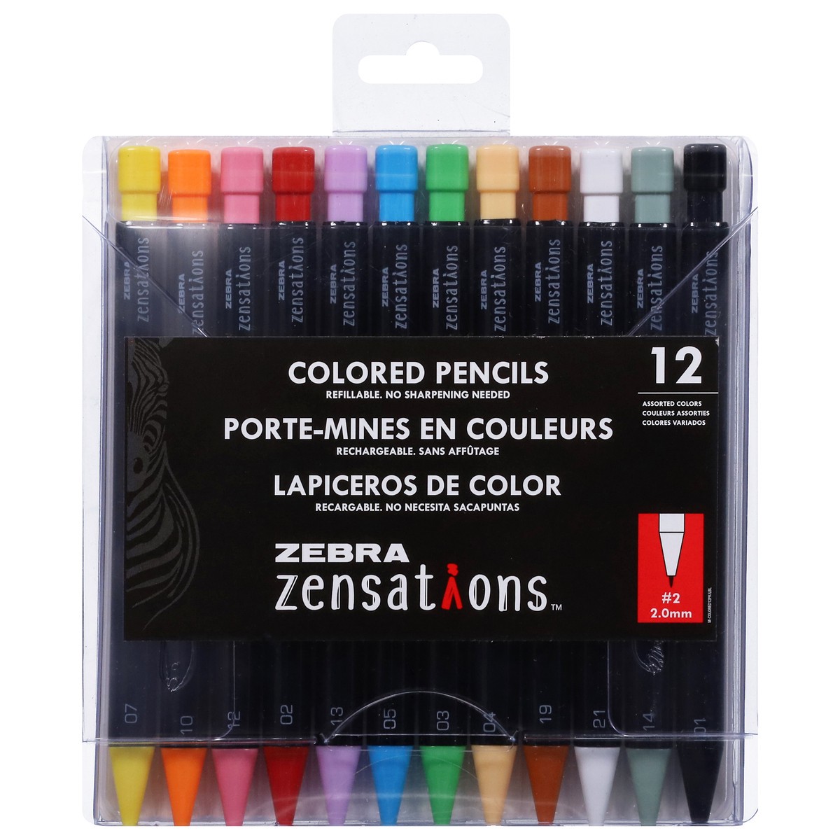 slide 1 of 12, Zebra Zensations 2.0mm Colored Pencils 12 ea, 12 ct