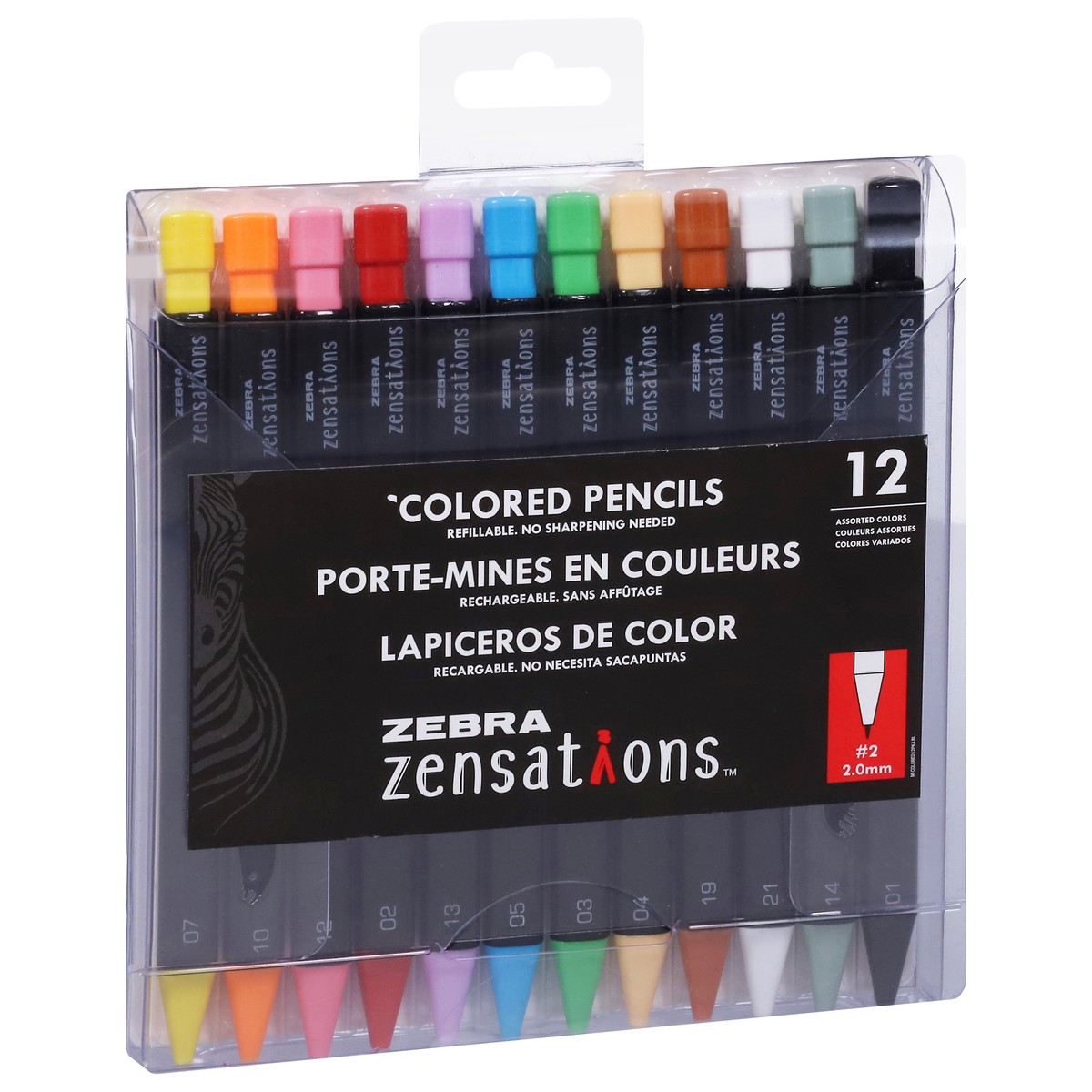 slide 6 of 12, Zebra Zensations 2.0mm Colored Pencils 12 ea, 12 ct