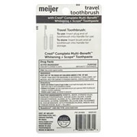 slide 3 of 5, Meijer Travel Toothbrush with Crest Toothpaste, 1 set, .85 OZ    