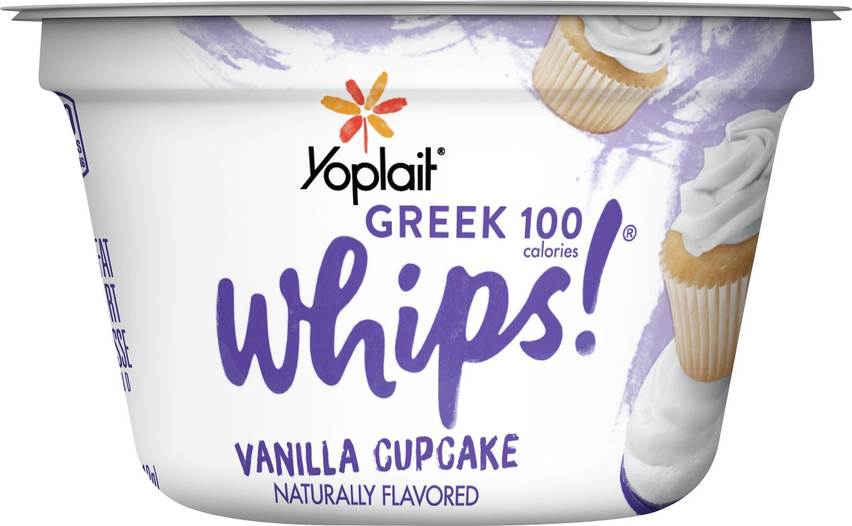 slide 9 of 10, Yoplait Greek Whips!, Vanilla Cupcake, 4 oz