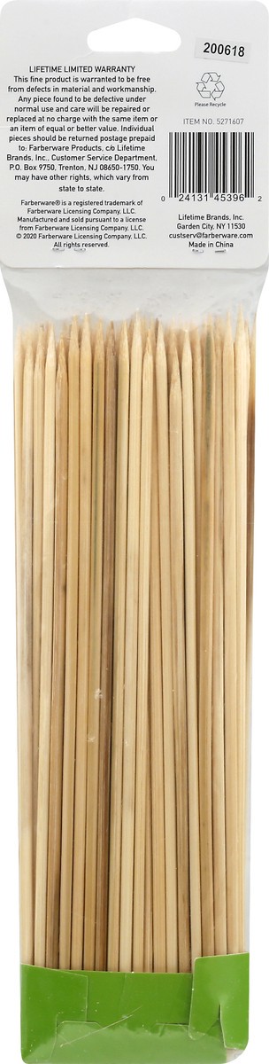 slide 5 of 9, Farberware Fresh Healthy Eating Bamboo Wood Skewers, 100 ct